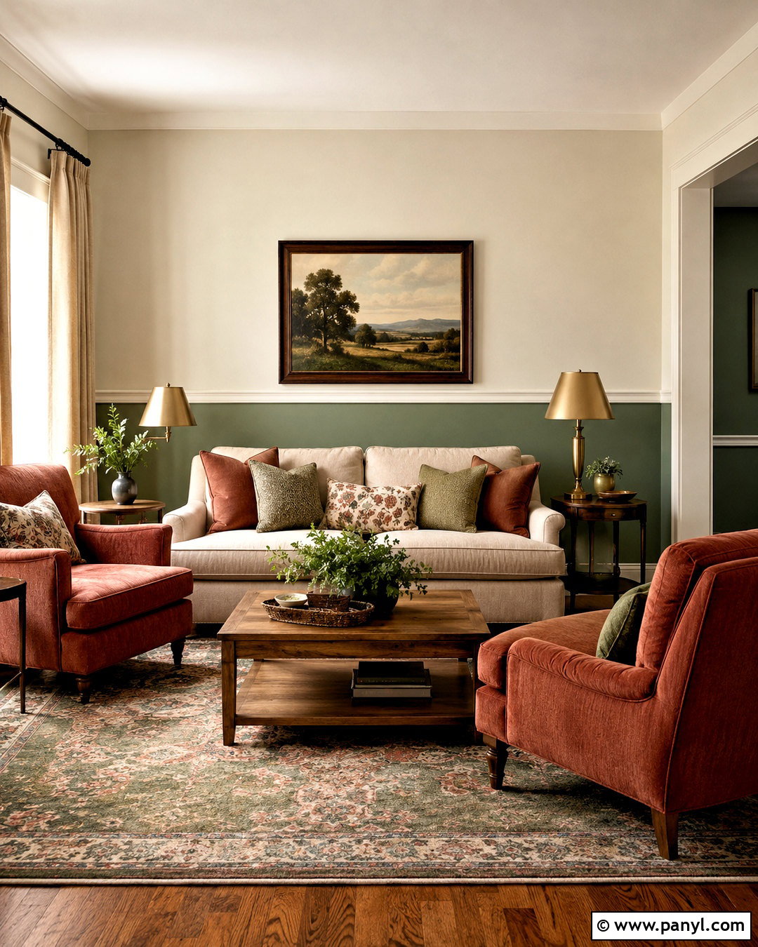 Two Tone Sitting Room - 35 Sitting Room Paint Color Ideas