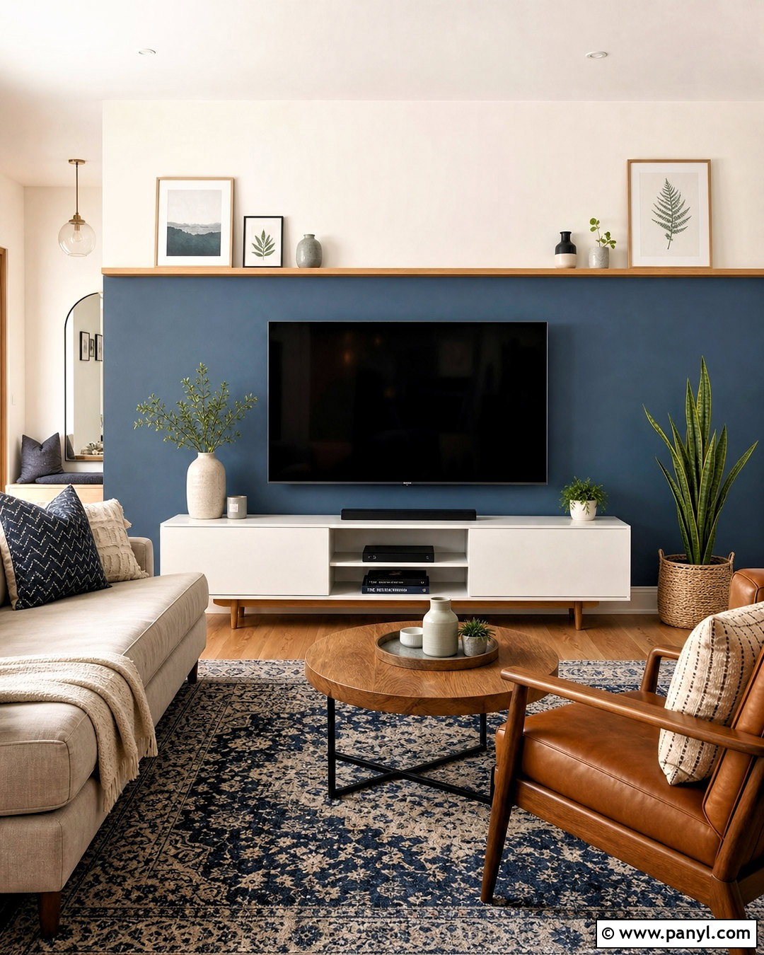 Two-Tone TV Back Wall - 20 tv back wall ideas