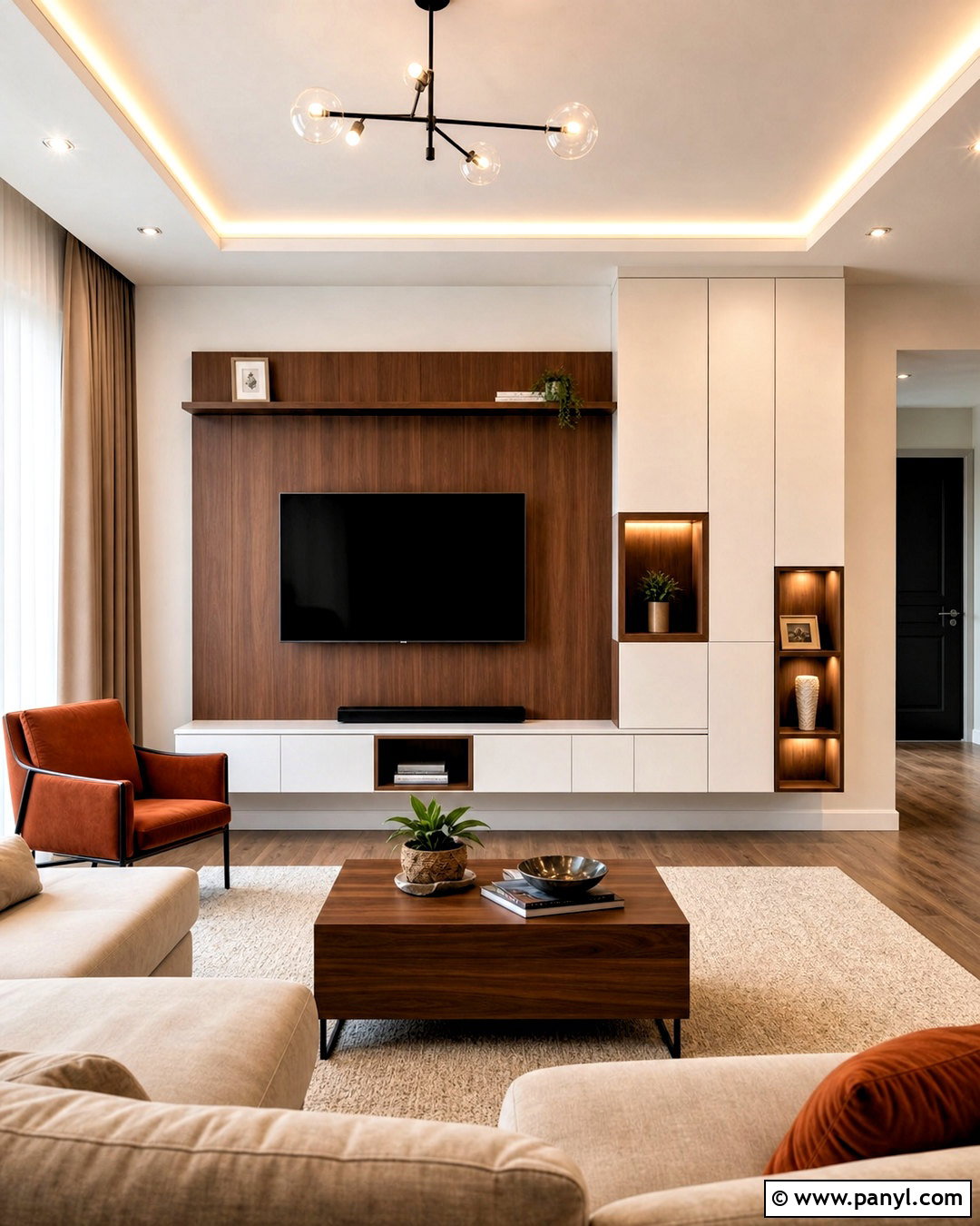 Two-Tone TV Unit - 20 tv unit design modern ideas