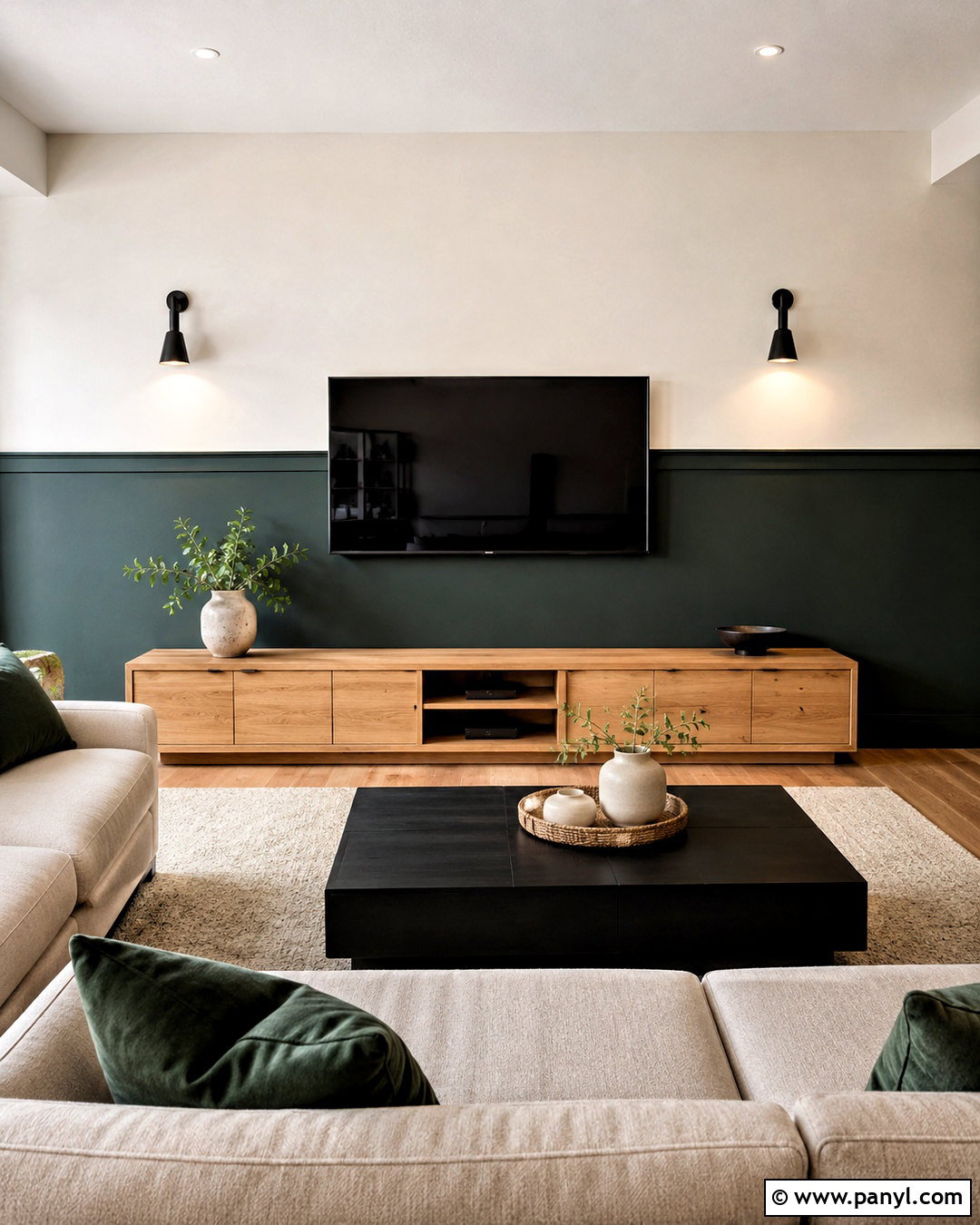 Two Tone TV Wall - 35 tv wall color ideas