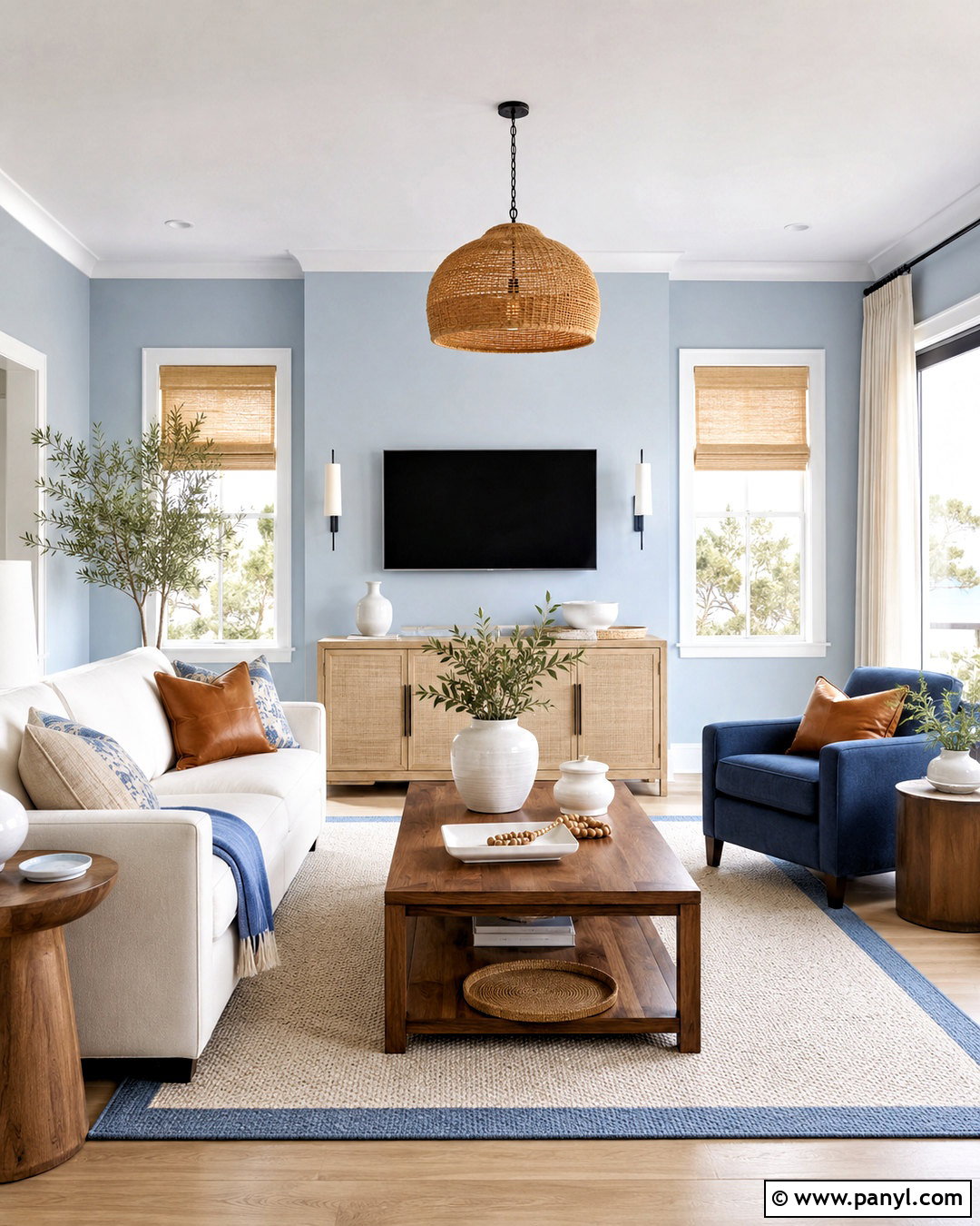 Two-Tone TV Wall - 20 living room tv wall paint ideas