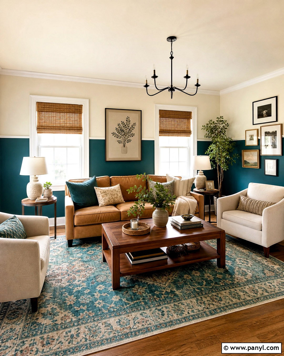 Two Tone Teal And Cream Walls - 20 teal walls living room ideas
