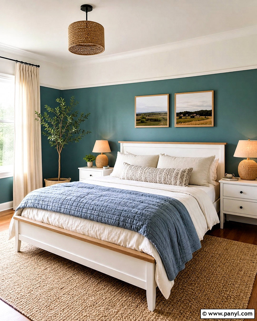 Two Tone Teal Bedroom Wall - 20 teal wall bedroom ideas