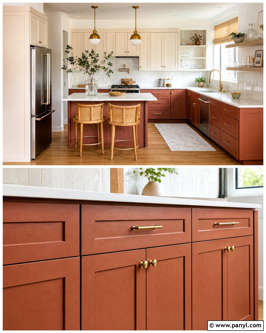 Two-Tone Terracotta Kitchen Cabinets - 20 terracotta kitchen cabinets