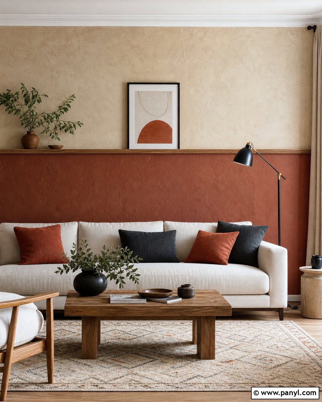 Two Tone Textured Accent Wall - 30 texture colour wall ideas