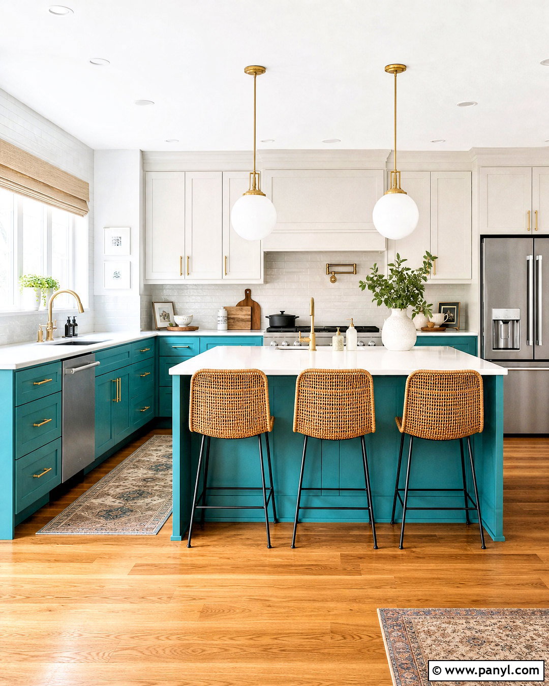 Two Tone Turquoise And White Kitchen - 20 turquoise kitchen ideas