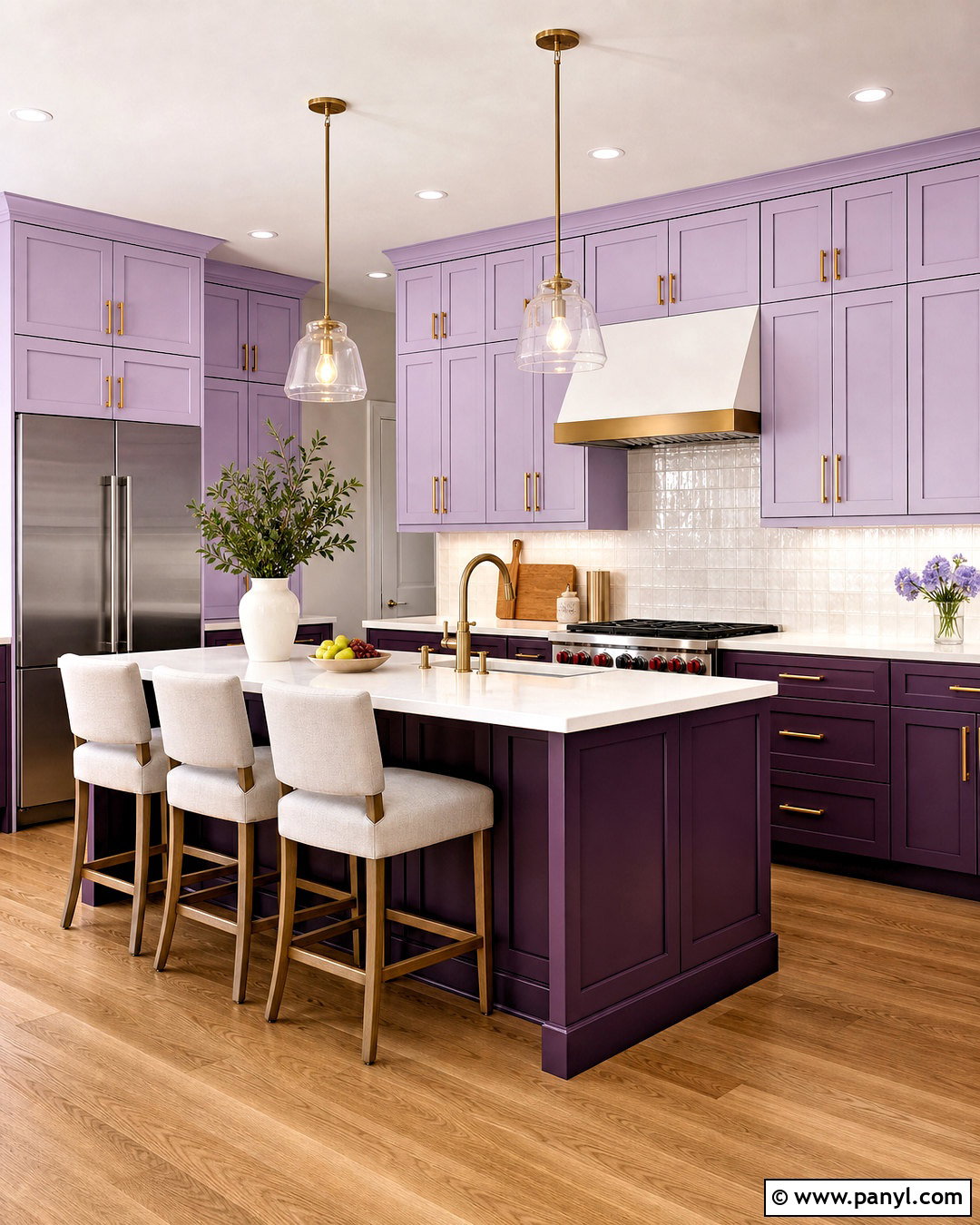 Two Tone Violet Kitchen Cabinets - 20 violet kitchen ideas