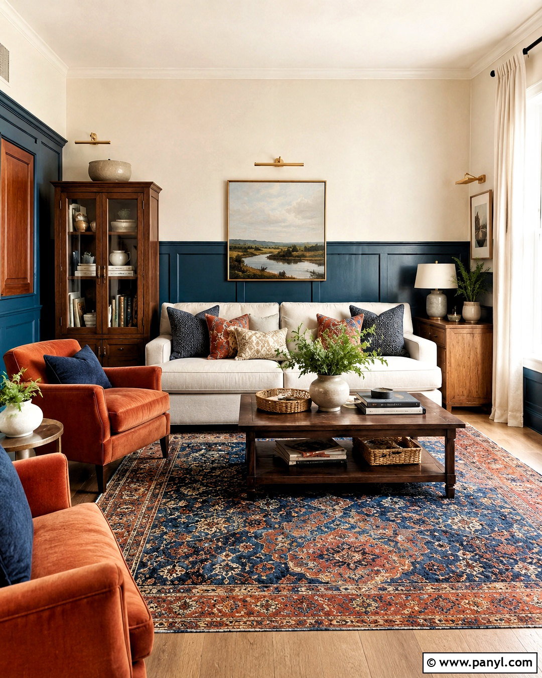 Two Tone Wainscoting Trim - 20 living room trim ideas