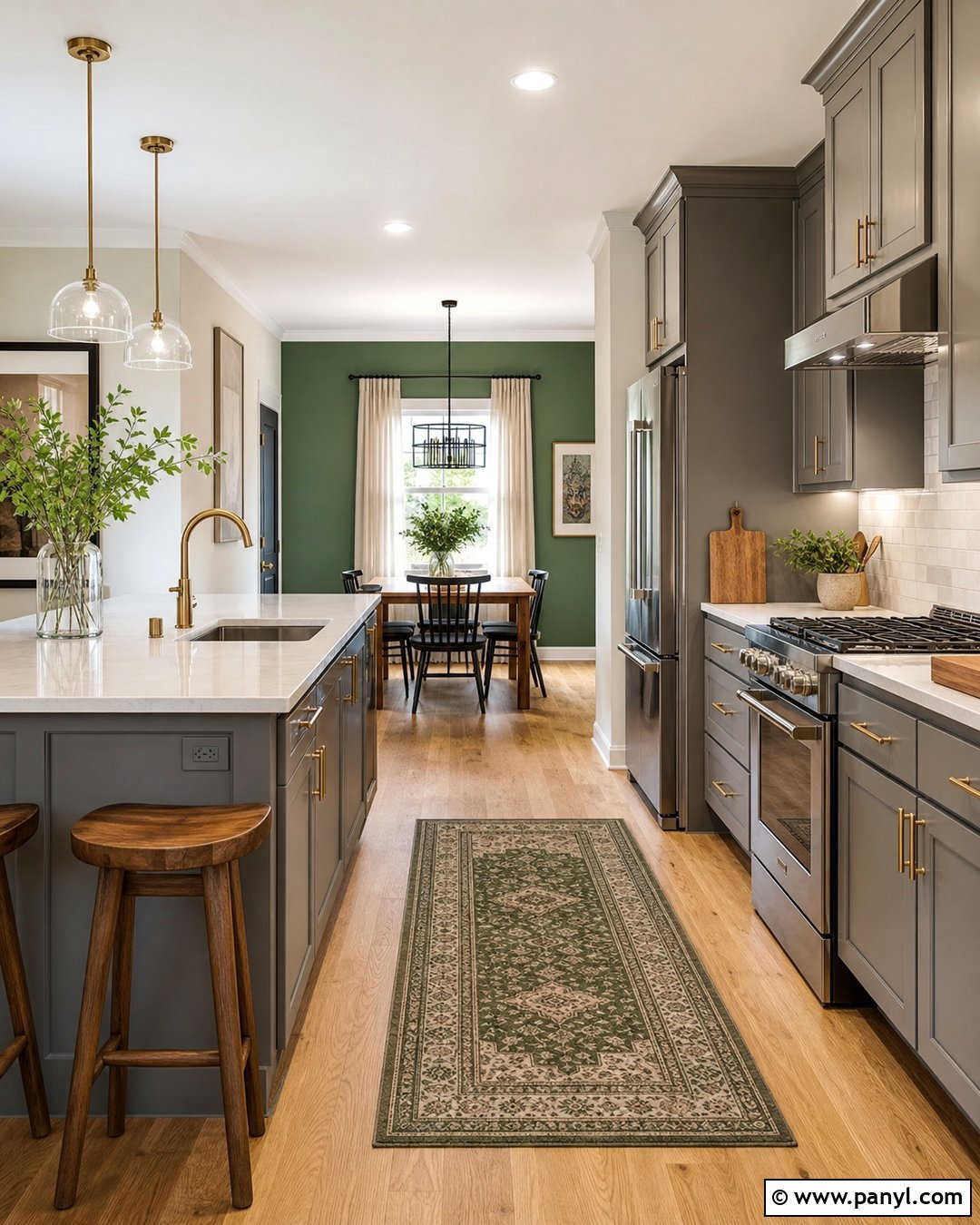 Two Tone Walls With Gray Kitchen Cabinets - 30 Gray Kitchen Cabinets Wall Color Ideas