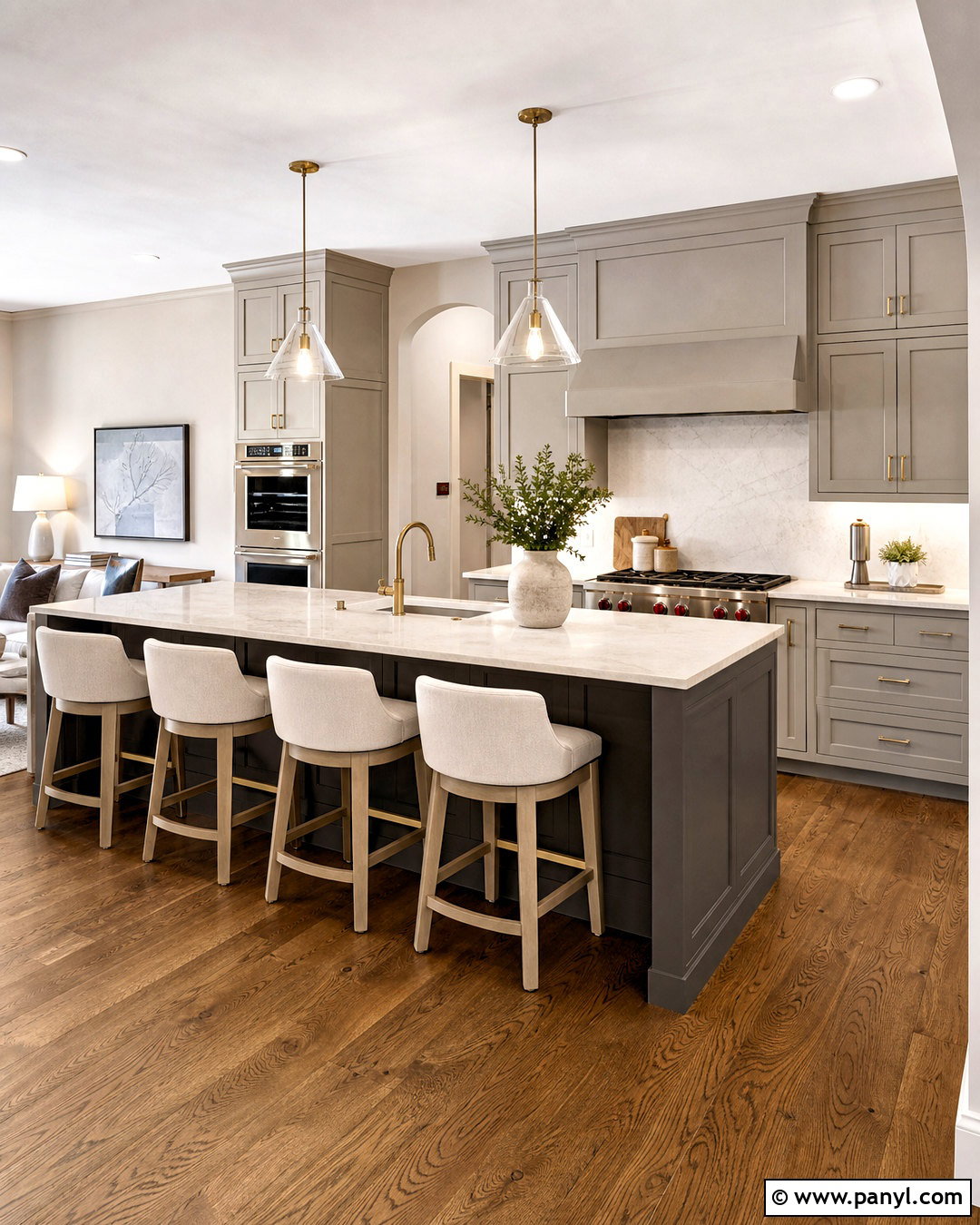 Two Tone Warm Grey Kitchen - 20 warm grey kitchen ideas