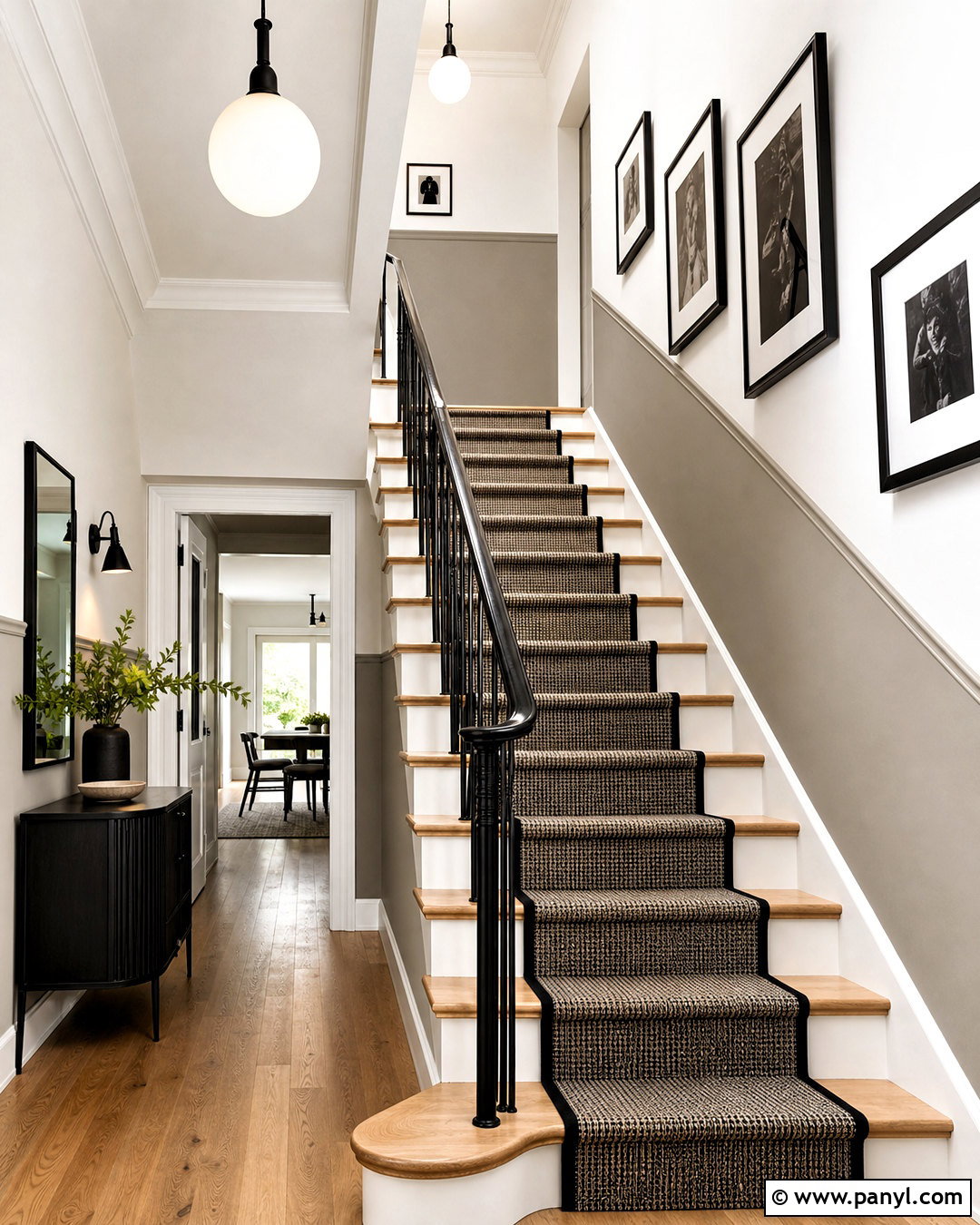 Two-Tone Washed Staircase - 20 washed wall paint effect ideas