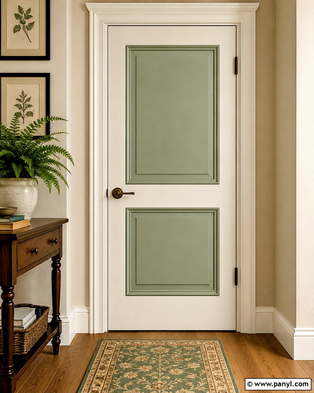 Two Tone White And Green Interior Doors - 20 painted interior doors colour schemes