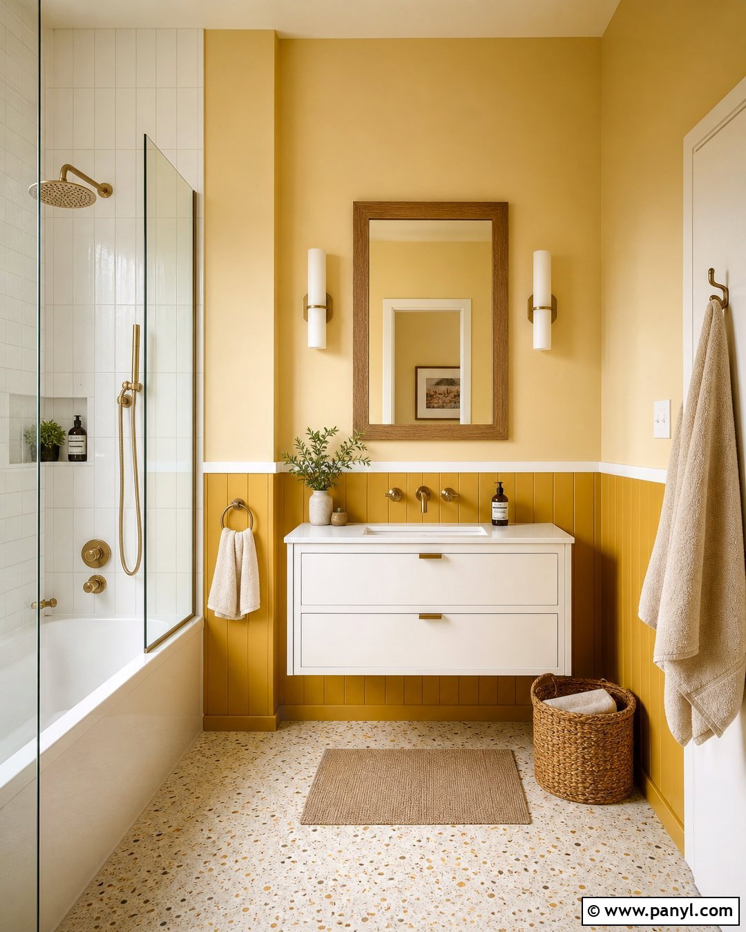 Two Tone Yellow Bathroom Walls - 30 Yellow Bathroom Walls