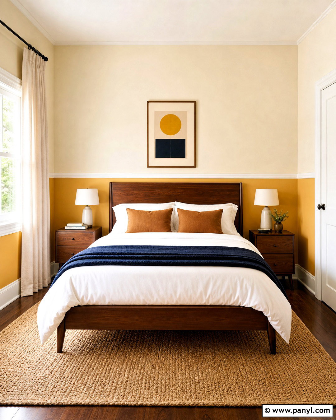 Two Tone Yellow Bedroom Wall - 20 yellow wall design ideas
