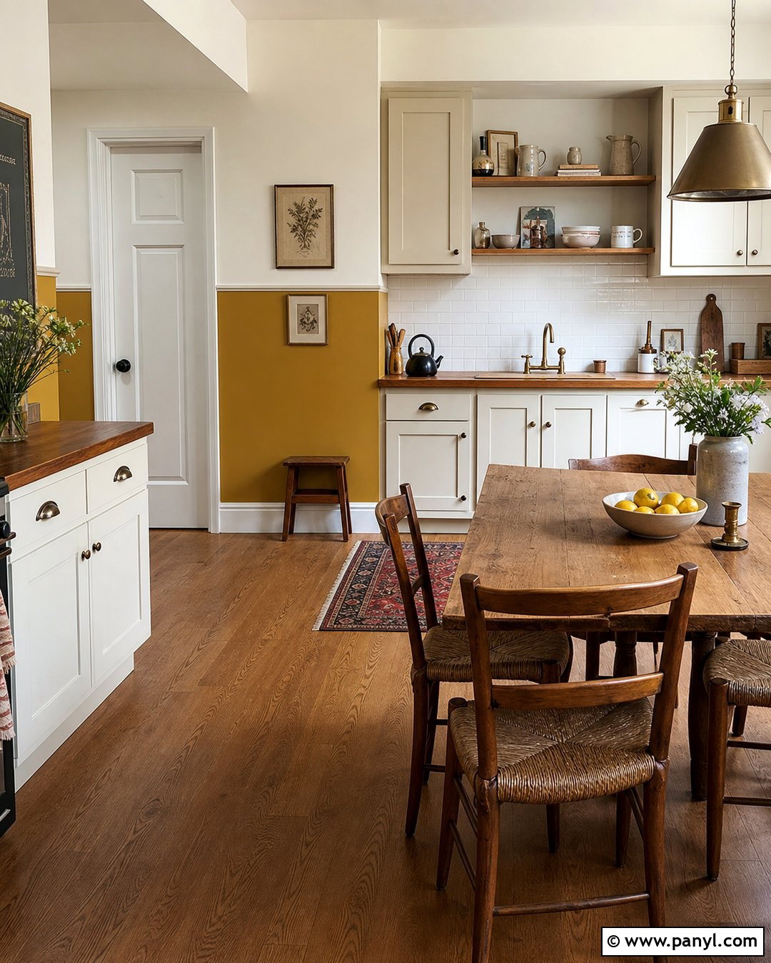Two-Tone Yellow Kitchen Walls - 45 Yellow Kitchen Walls