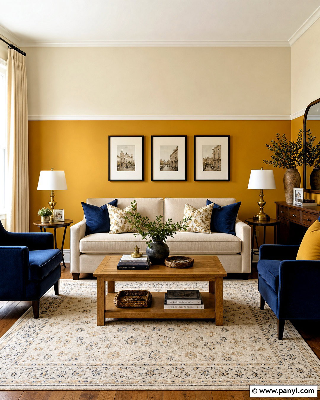 Two Tone Yellow Living Room Walls - 20 yellow living room walls