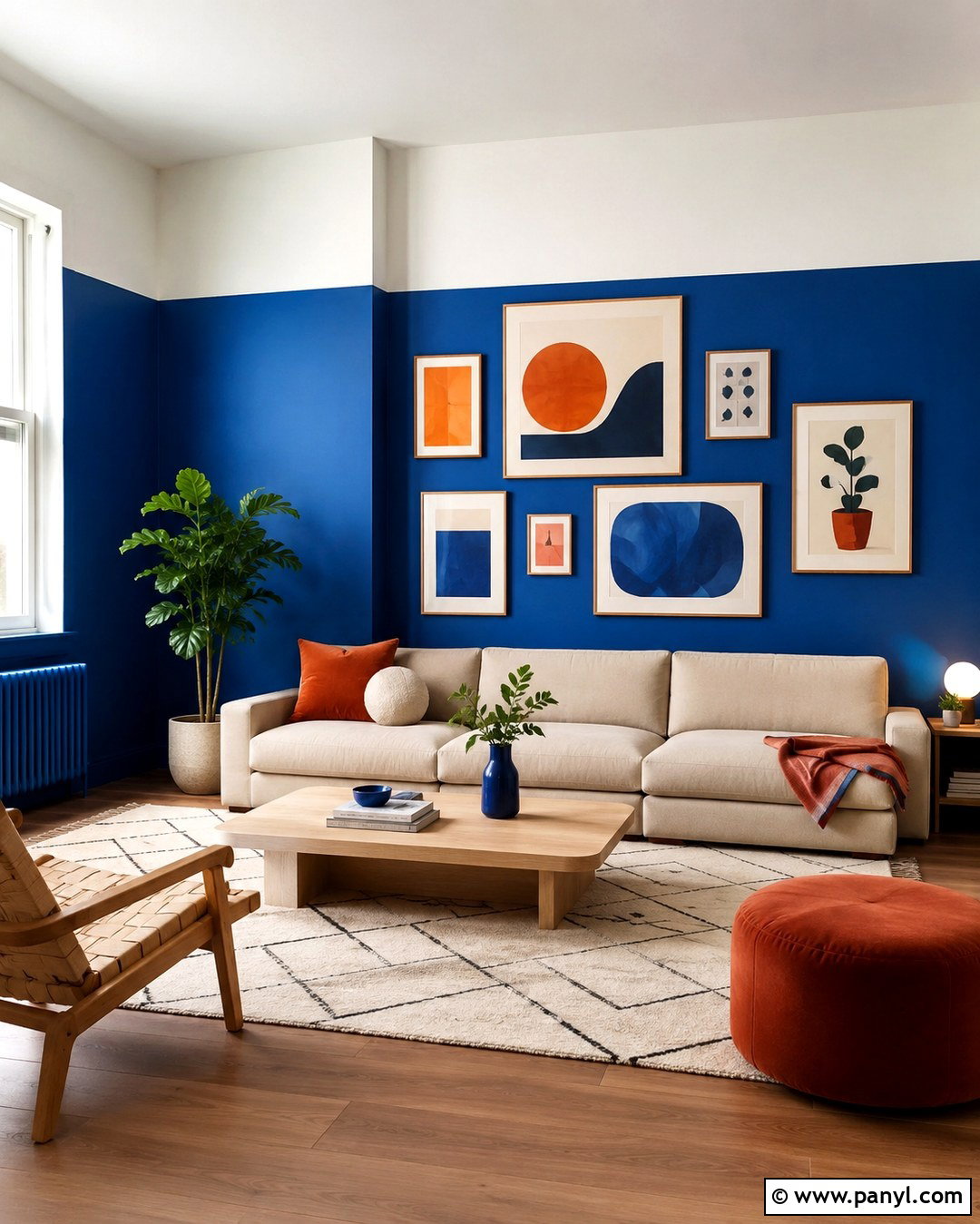 Ultramarine Blue Color Block Wall - 20 Ultramarine Blue Wall Paint Ideas