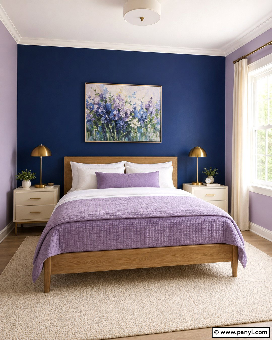 Ultramarine Blue Guest Room With Lavender - 20 Ultramarine Blue Wall Paint Ideas
