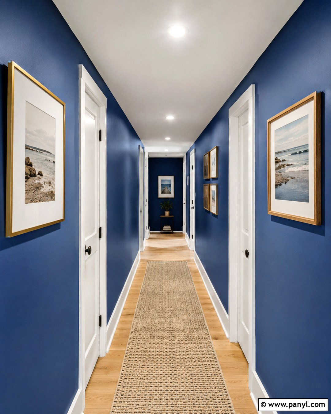 Ultramarine Blue Hallway With White Trim - 20 Ultramarine Blue Wall Paint Ideas