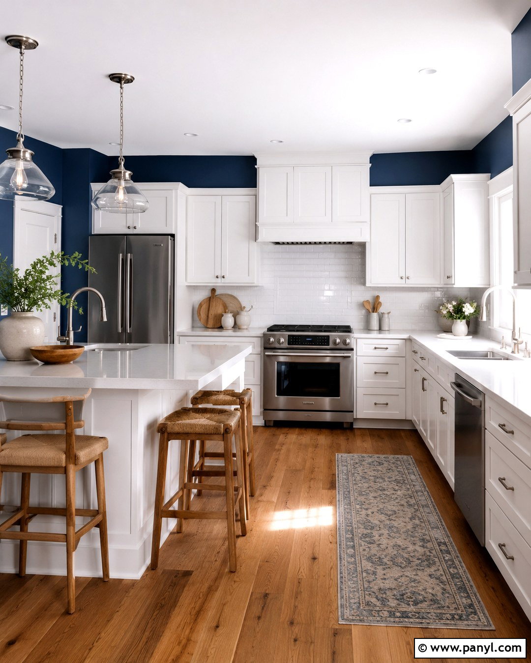 Ultramarine Blue Kitchen With White Cabinets - 20 Ultramarine Blue Wall Paint Ideas