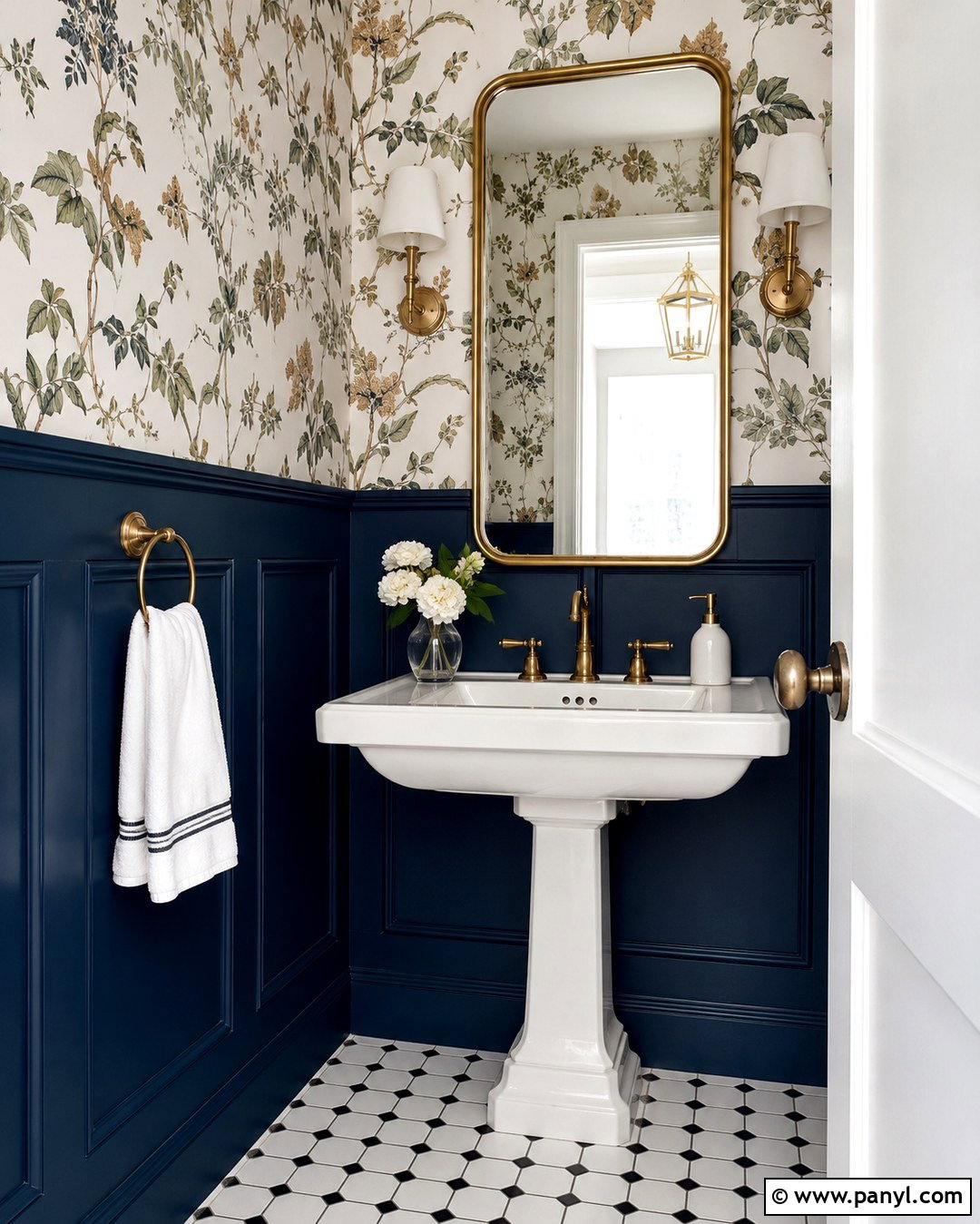 Ultramarine Blue Powder Room With Wallpaper - 20 Ultramarine Blue Wall Paint Ideas