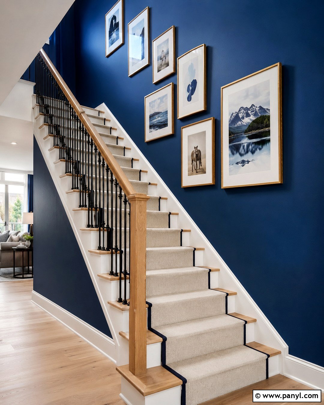 Ultramarine Blue Staircase Wall - 20 Ultramarine Blue Wall Paint Ideas