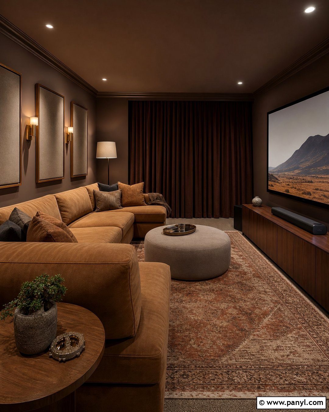 Umber Brown Media Room Walls - 25 Warm Brown Wall Color Ideas