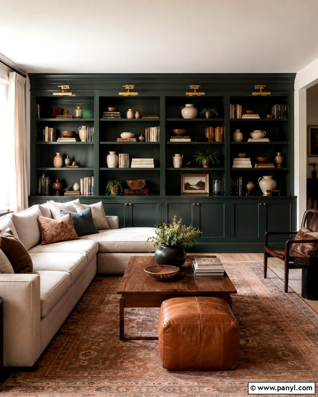 Undersea Paint Built-In Bookcase - 20 Undersea Paint Color Ideas