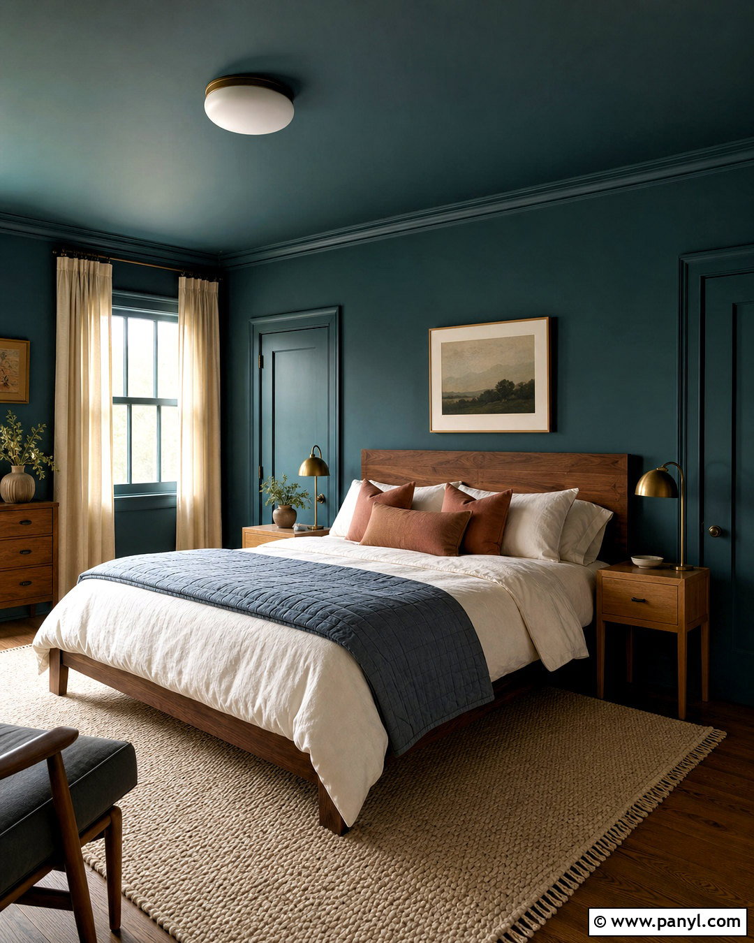 Underseas Color-Drenched Bedroom - 20 underseas sherwin williams ideas