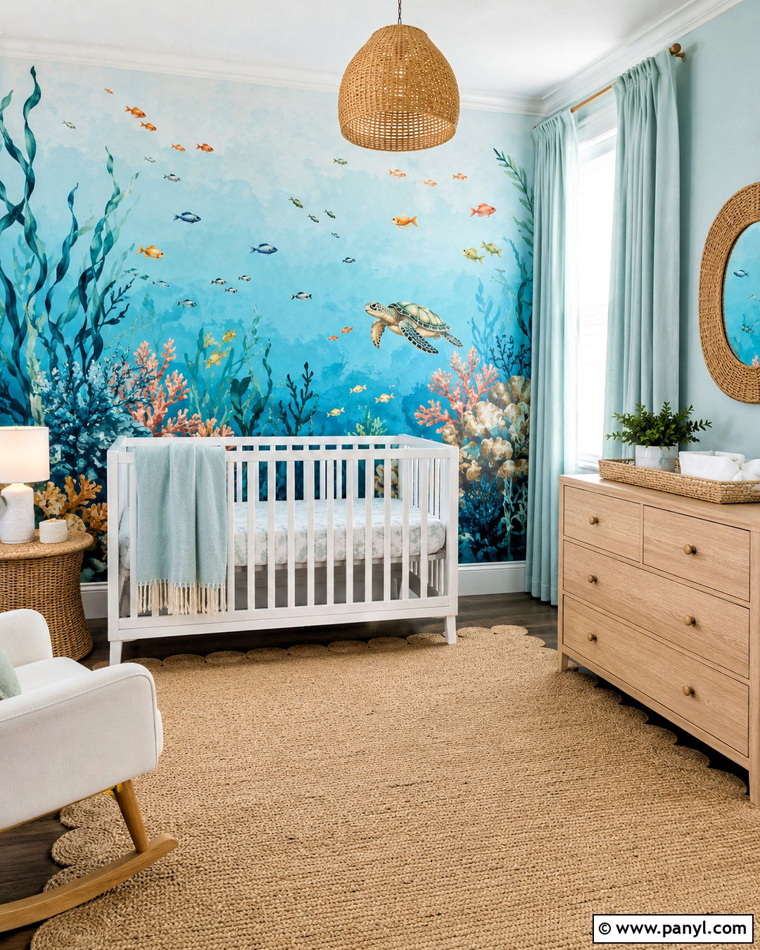 Underwater Ocean Nursery Wall - 20 nursery wall painting ideas