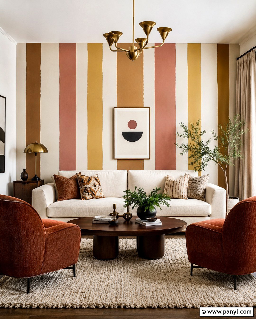 Uneven Striped Accent Wall - 20 Stripe On Wall Ideas