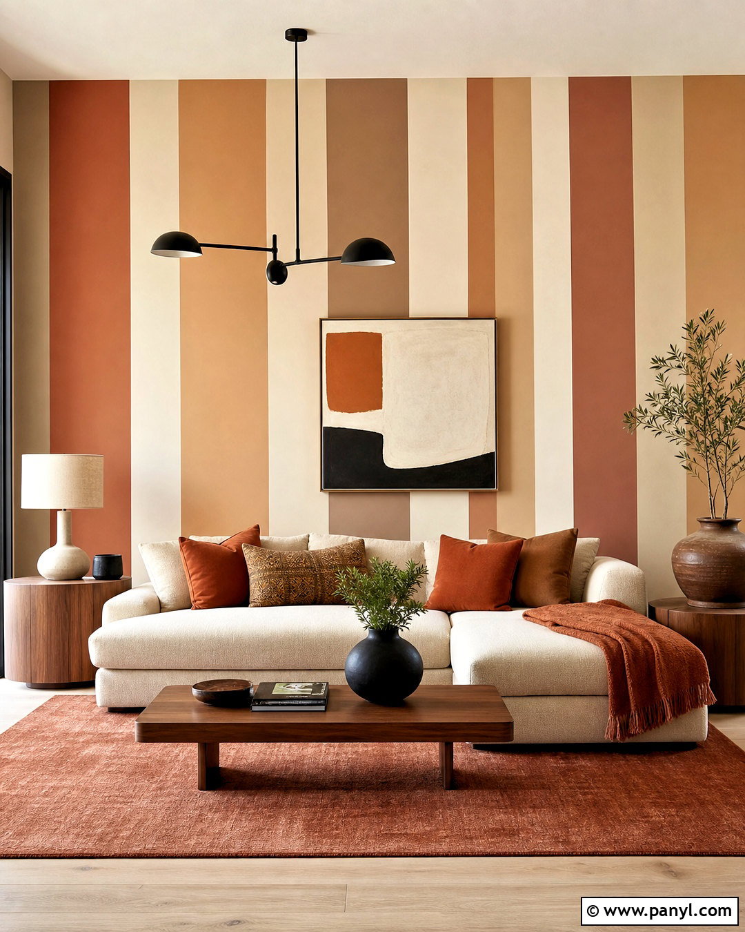 Uneven Vertical Wall Stripes - 20 stripe paint ideas for walls