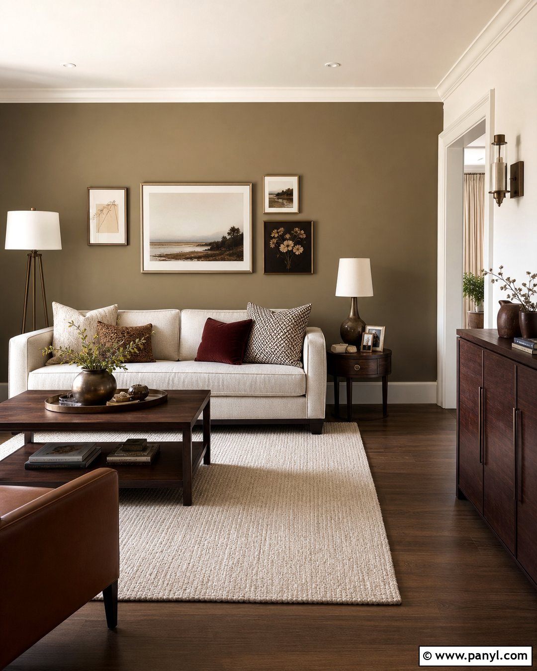 Universal Khaki Accent Wall Living Room - 20 Sherwin William Accent Wall Ideas