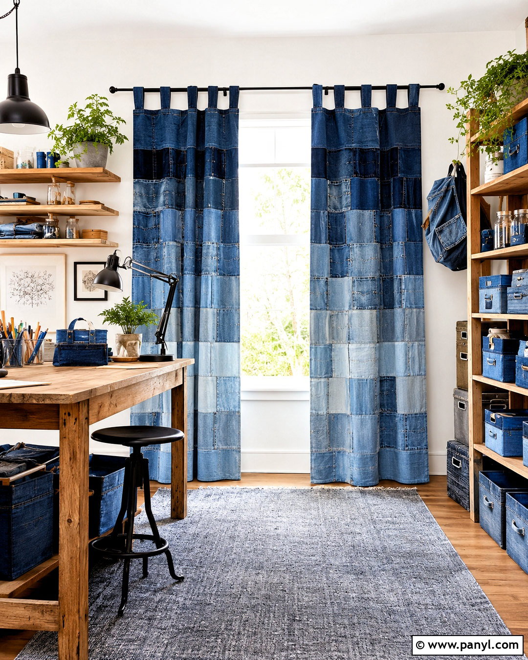 Upcycled Jeans Denim Curtains - 20 denim curtains