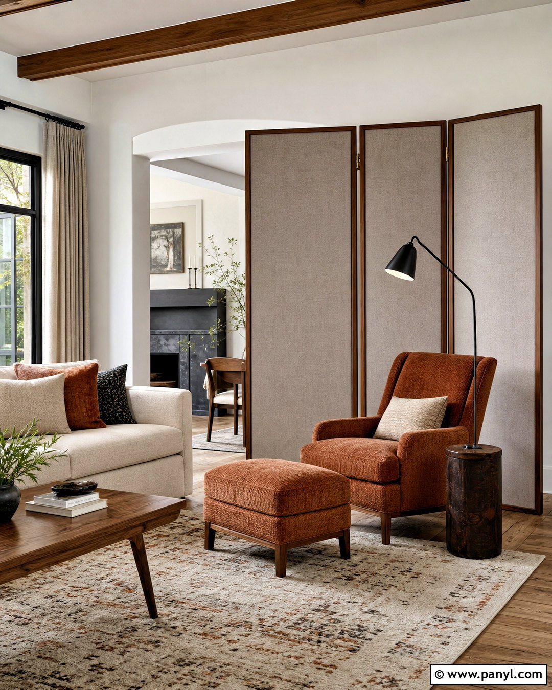 Upholstered Living Room Partition - 20 living room partition ideas