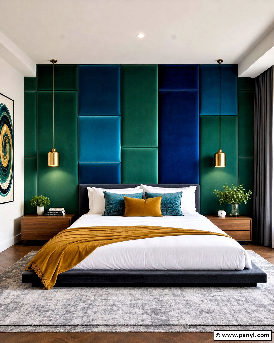 Upholstered Panel Accent Wall - 20 fun accent wall ideas