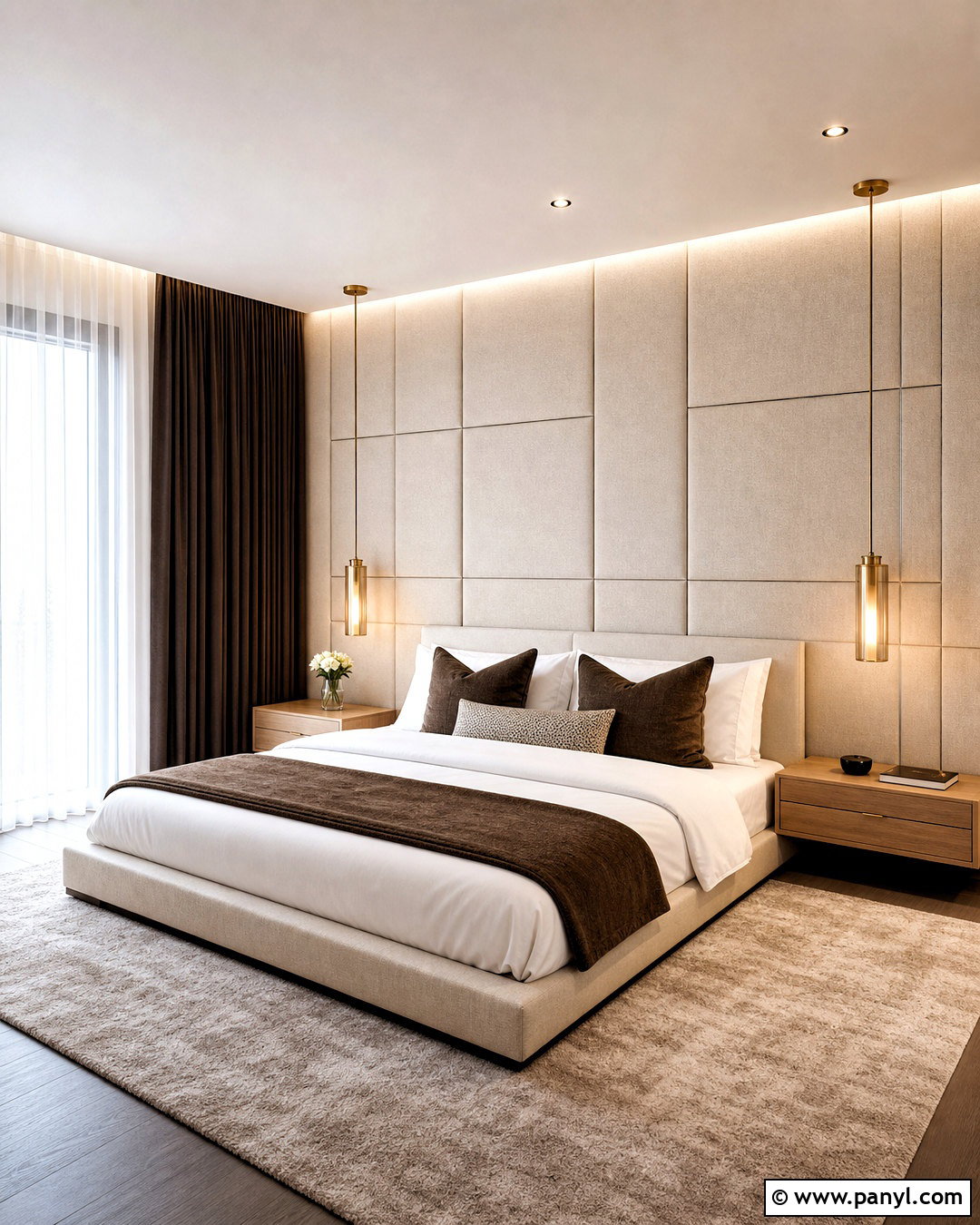 Upholstered Panel Bedroom Wall - 20 bedroom wall accent ideas