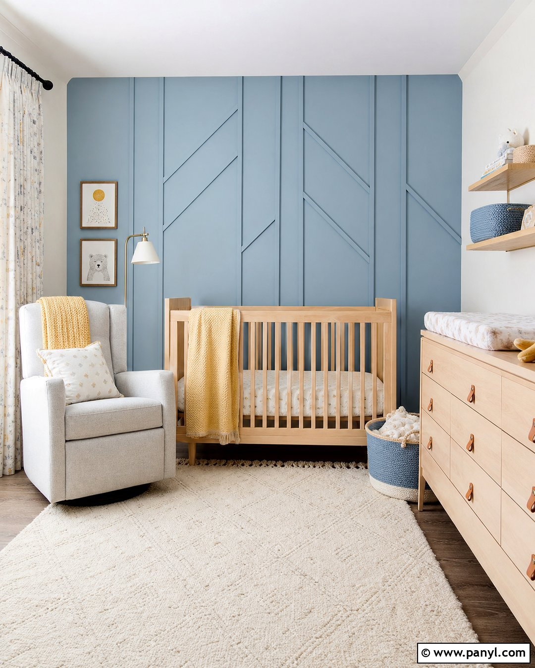 Upward Accent Wall Nursery - 20 Sherwin William Accent Wall Ideas