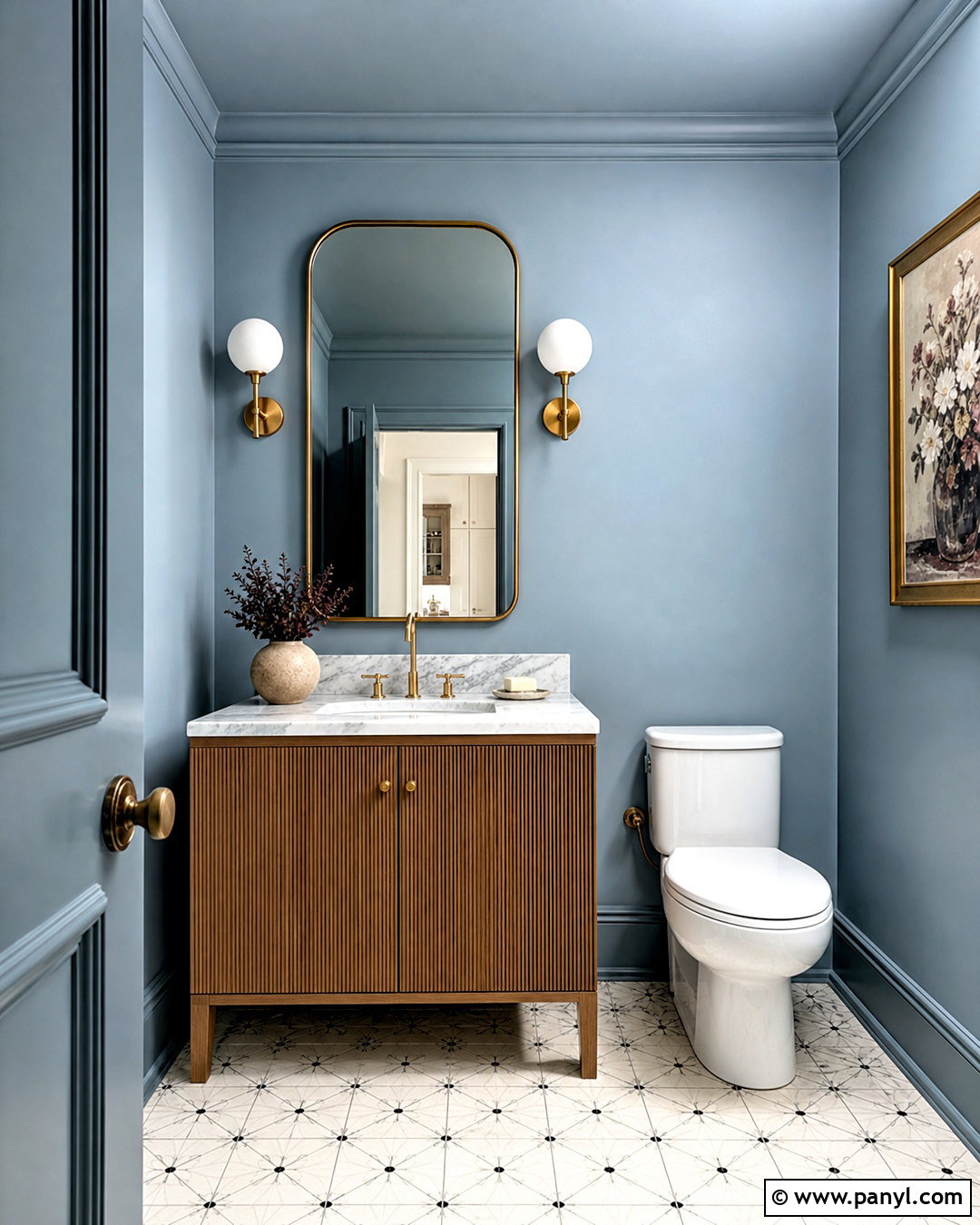Upward Powder Room With Brass Fixtures - 20 upward sherwin williams ideas