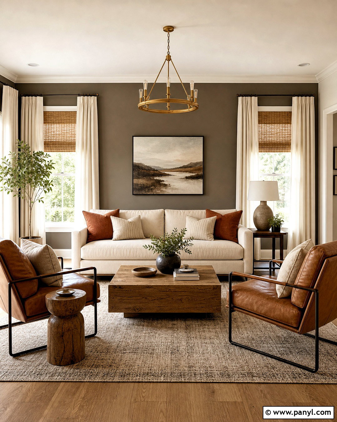 Urbane Bronze Accent Wall - 20 urbane bronze living room ideas