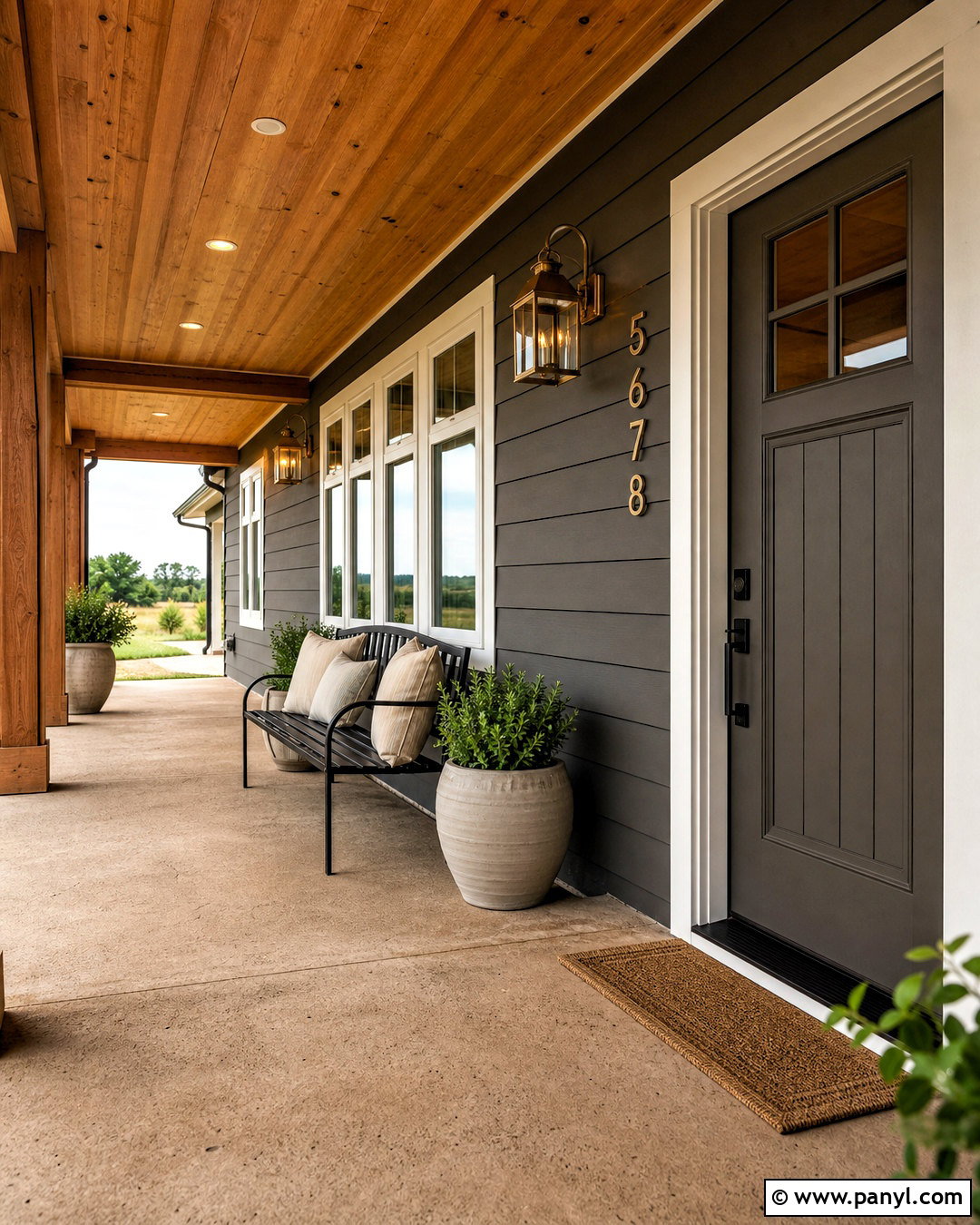Urbane Bronze And Cedar Front Porch - 20 urbane bronze color palette ideas
