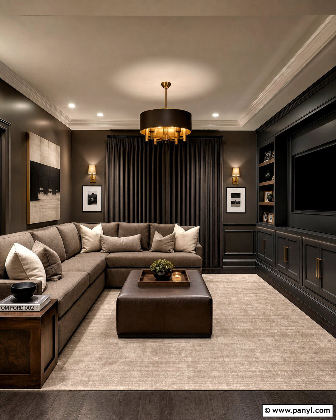 Urbane Bronze And Charcoal Media Room - 20 urbane bronze color palette ideas