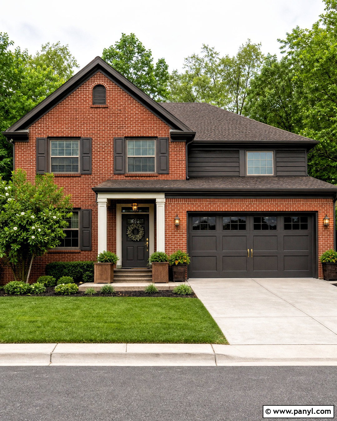 Urbane Bronze And Red Brick Exterior - 20 urbane bronze color palette ideas