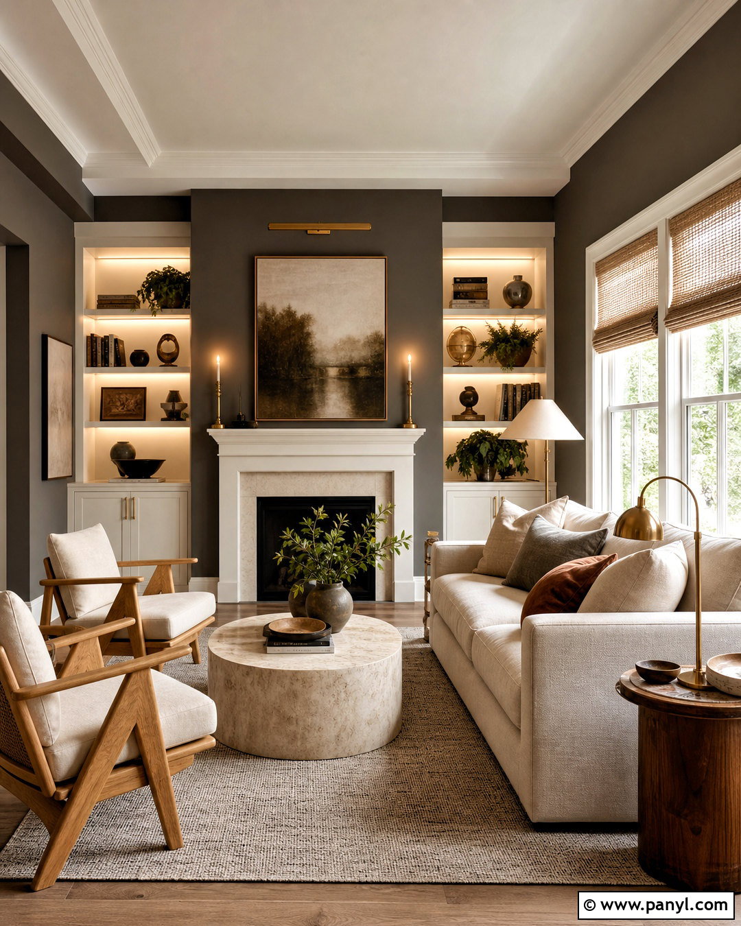 Urbane Bronze And Shoji White Living Room - 20 urbane bronze color palette ideas