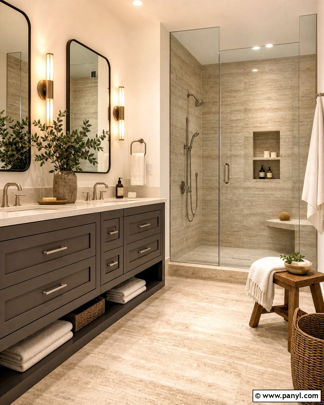 Urbane Bronze And Travertine Bathroom - 20 urbane bronze color palette ideas