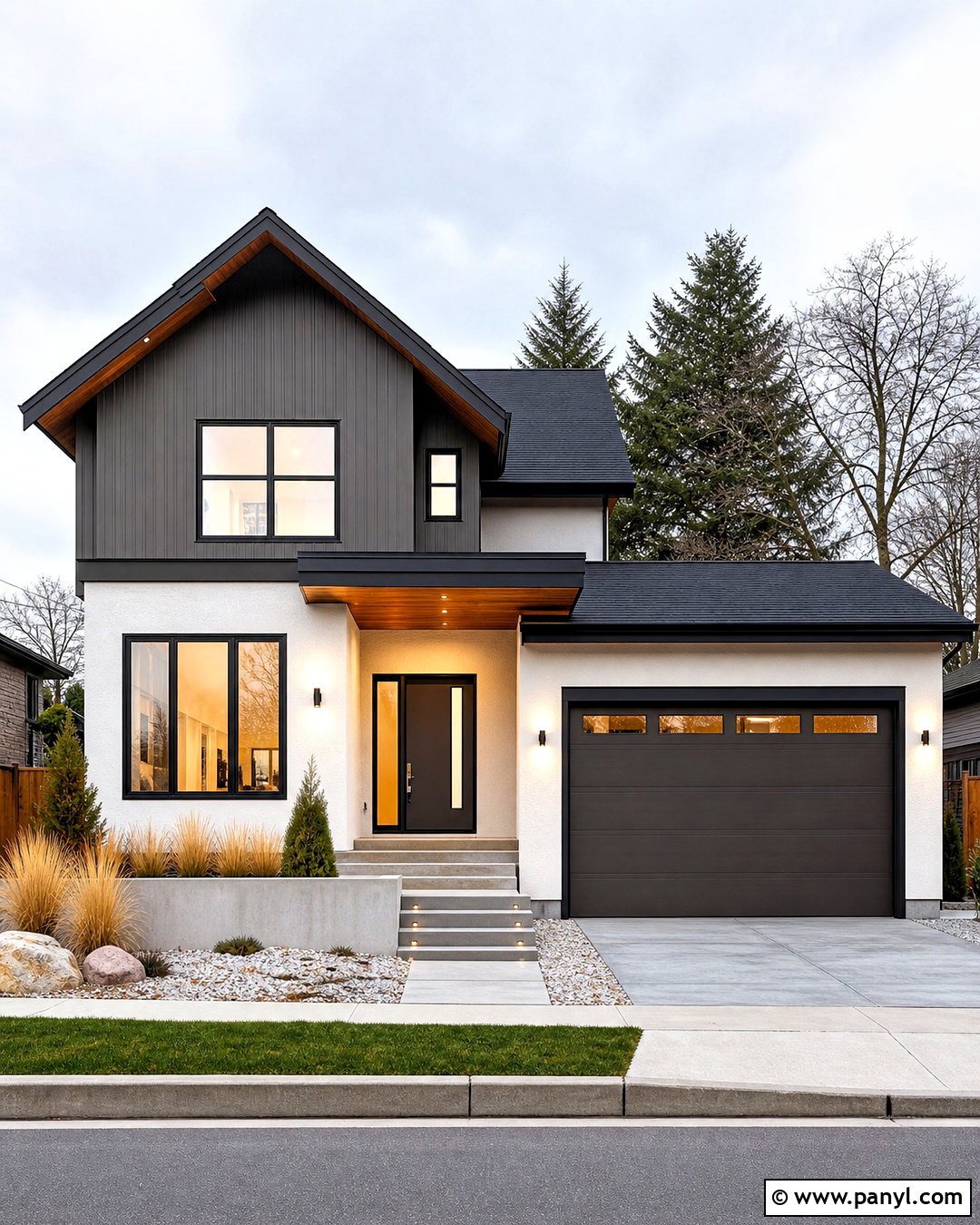 Urbane Bronze And Warm White Modern Exterior - 20 urbane bronze color palette ideas