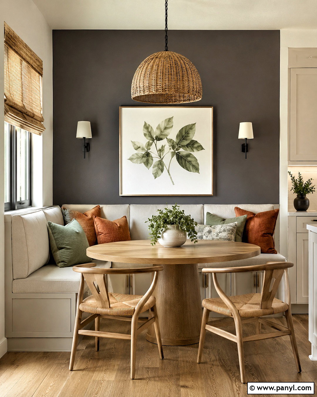 Urbane Bronze Breakfast Nook Accent Wall - 35 urbane bronze accent wall ideas
