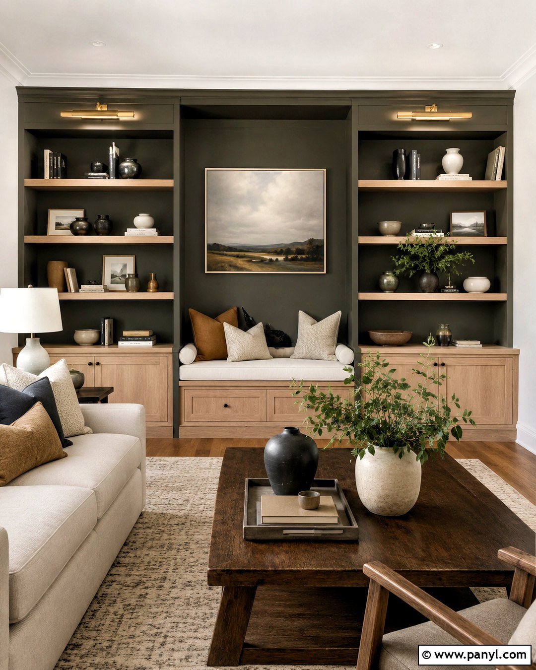 Urbane Bronze Built-In Accent Wall - 35 urbane bronze accent wall ideas