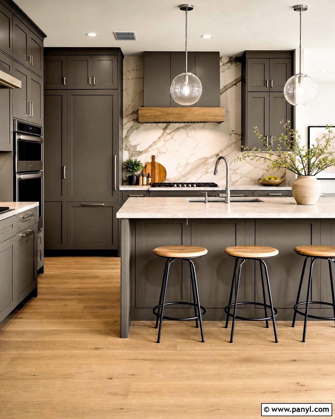 Urbane Bronze Cabinets With Marble Backsplash - 20 urbane bronze kitchen cabinets