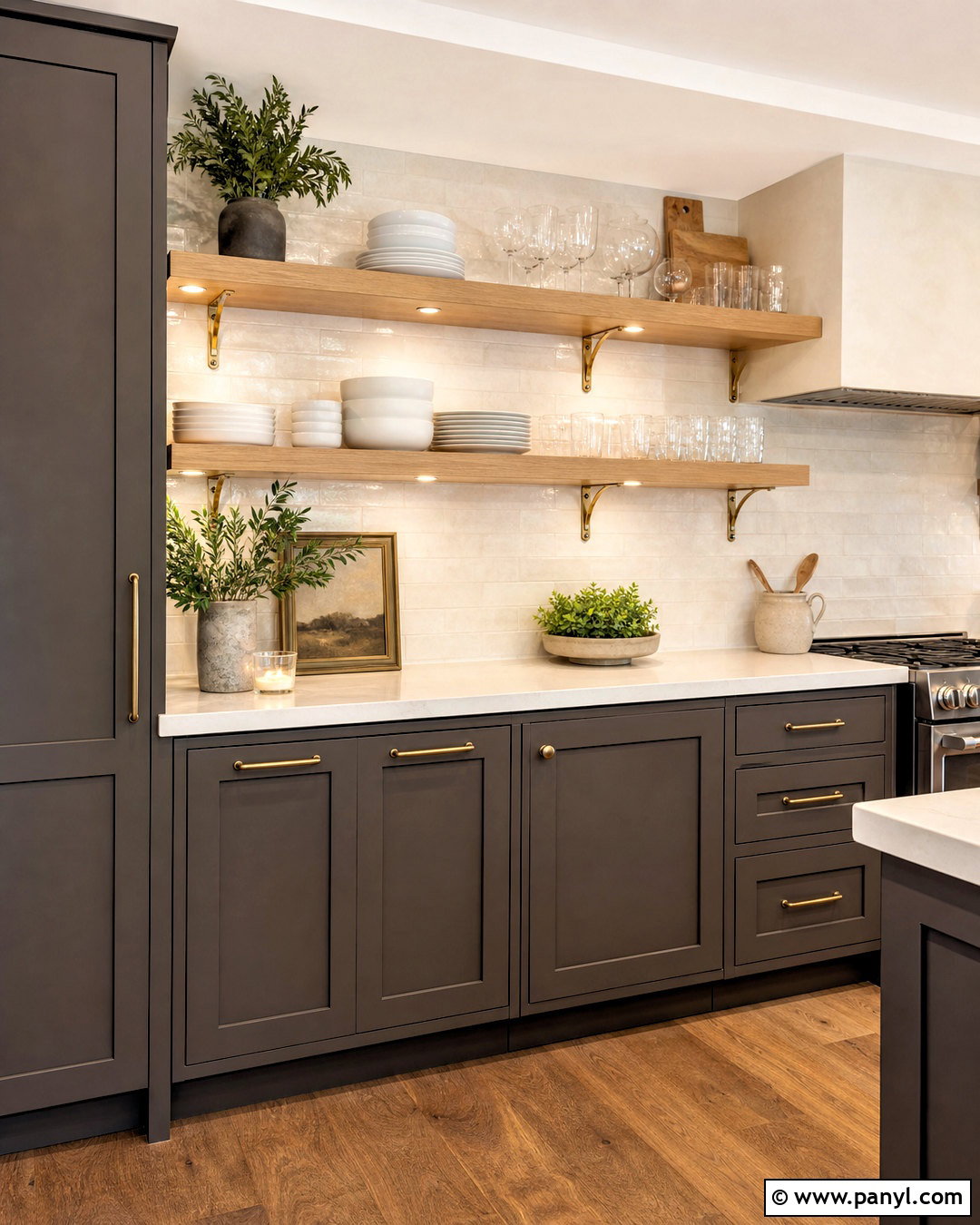 Urbane Bronze Cabinets With Open Shelving - 20 urbane bronze kitchen cabinets